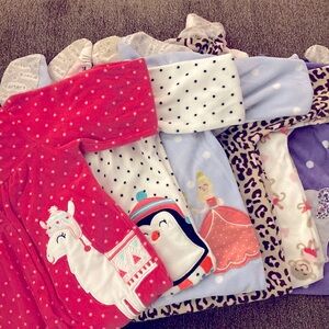 24 month Pajama Lot- 6 fleece one-pieces